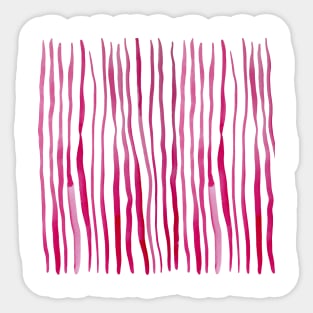 Vertical watercolor lines - red Sticker